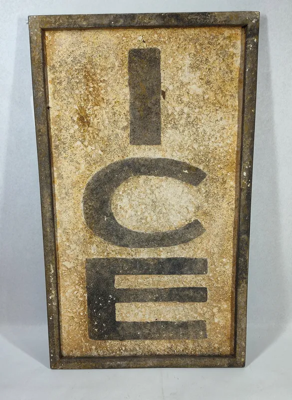 Embossed Metal ICE Advertising Sign from auction in Dundee, Ohio — image 27
