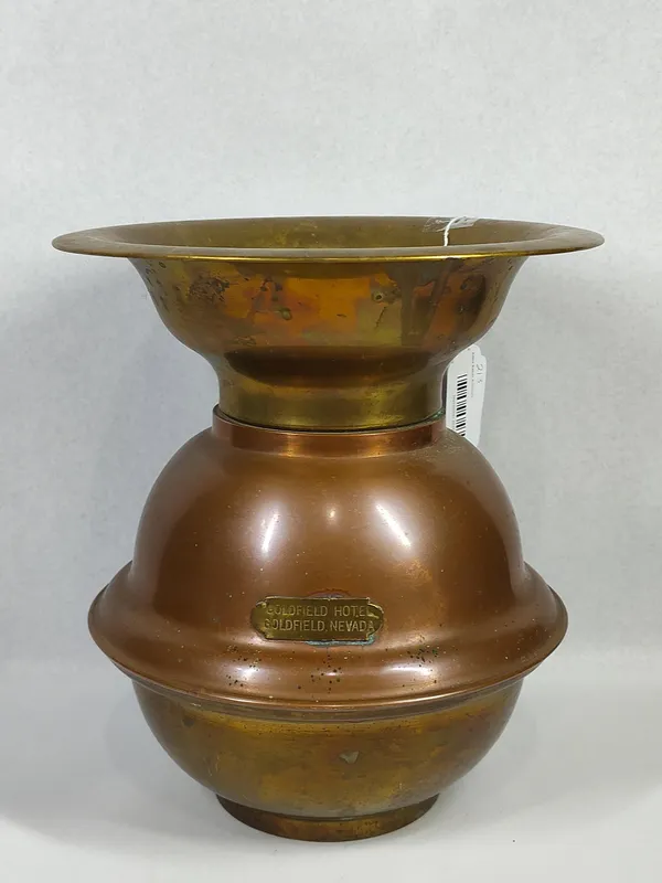 Goldfield Hotel Copper & Brass Spittoon from auction in Dundee, Ohio — image 22