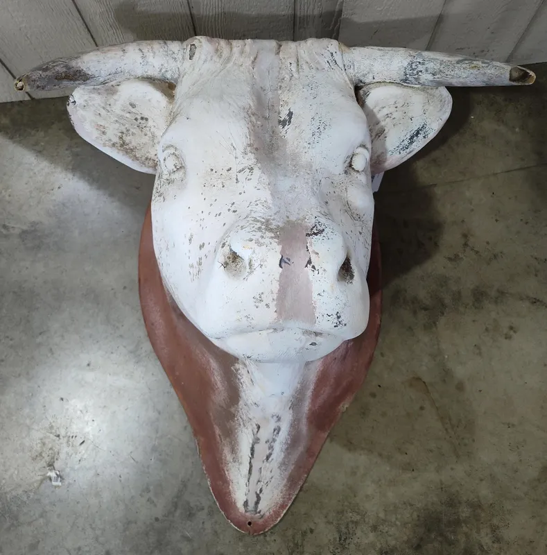 Late 20th C. Molded Composite Bull Head from auction in Dundee, Ohio — image 39