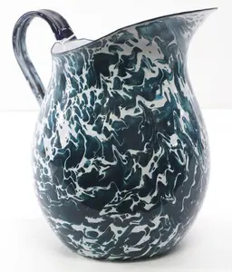 Marbled enamelware pitcher