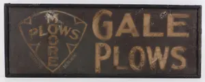 Gale Plows sign with wood frame
