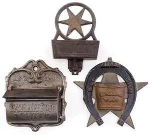 (3) Cast iron match safes