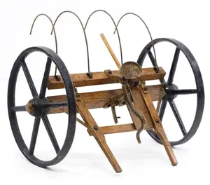 Salesman sample horse-drawn dump rake
