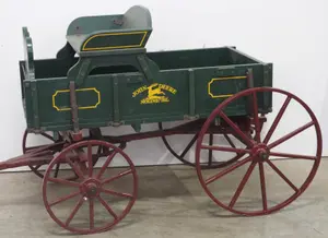 John Deere wooden goat wagon