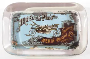 Pekin Plow Co. "Alix Gang Plow" paperweight