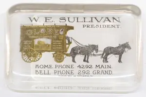 W.E. Sullivan 'Globe Moving' paperweight