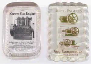 (2) Glass advertising paper weights