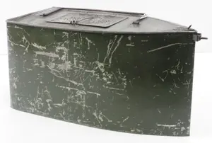 Metal minnow bucket shaped like a boat