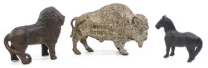 (3) Cast iron animal banks