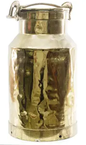 Brass 5-gallon milk can with locking handle