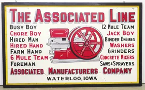The Associated Line painted tin sign