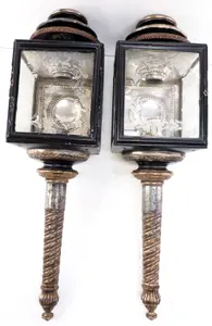 Pair of large carriage lamps