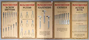 RARE 5-pc Winchester 2-sided advertisement