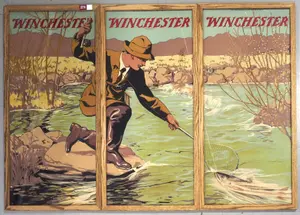 RARE 3-pc Winchester 2-sided advertisement