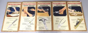 RARE 5-pc Winchester 2-sided advertisement
