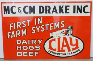 Clay Pushbutton Farming dealer sign