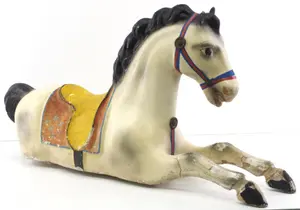 Early wooden hand-painted carousel horse