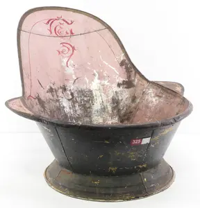 Early tin bathtub