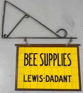 Bee Supplies sign with hanger