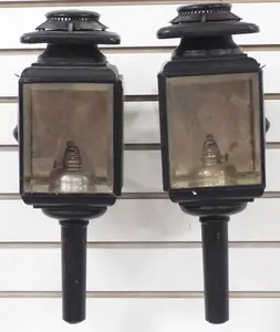 Pair of C. Cowles & Co. carriage lamps