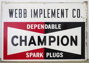 Champion Spark Plugs dealer sign