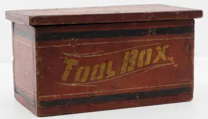Early small wooden tool box