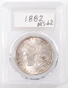 1882 Morgan silver dollar, MS-62