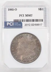 1885-O Morgan silver dollar, MS-67