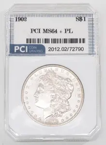 1902 Morgan silver dollar, MS-64