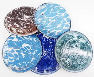 (5) Granite swirl pie plates with hangers