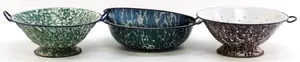 (4) Granite swirl bowls,