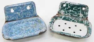 (2) Granite wall-mount soap holders