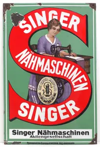 Singer Sewing Machines sign in German