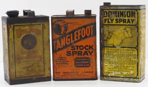 (3) Country store animal product tins