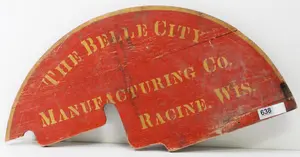 Painted wooden piece from early implement