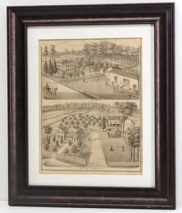 Framed print of two farms in Clarion Co, PA