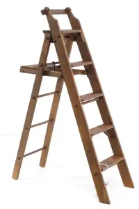 Salesman sample wooden folding stepladder