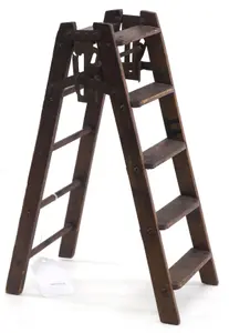Salesman sample wooden folding stepladder