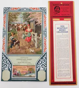 (2) NOS paper advertising calendars