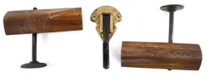Pair of wall-mount saddle racks & cast iron hook