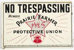 Prairie Farmer Protective Union sign