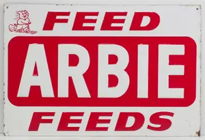 Feed Arbie Feeds sign