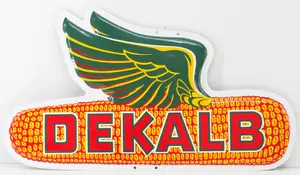 DeKalb flying ear of corn sign (flying right)
