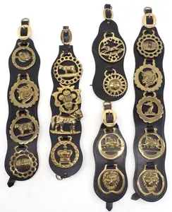 Assorted brass harness medallions