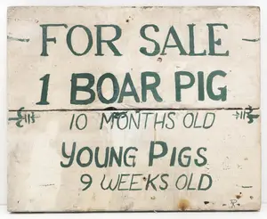 Wooden, hand-painted sign