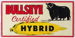 Bullseye Hybrid seed corn sign