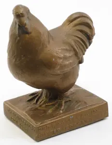 Brass chicken paper weight