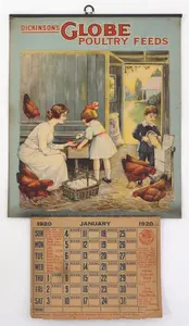1920 Globe Poultry Feeds calendar