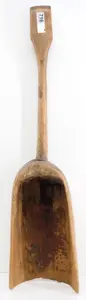 Unusual carved wooden scoop, 38"L
