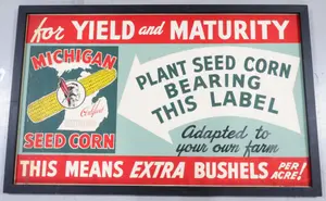 Michigan Seed Corn paper advertising poster